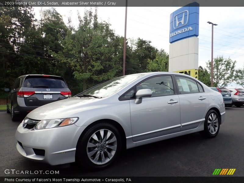 Alabaster Silver Metallic / Gray 2009 Honda Civic EX-L Sedan
