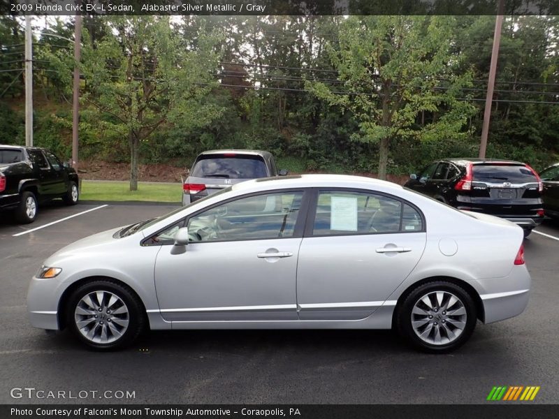 Alabaster Silver Metallic / Gray 2009 Honda Civic EX-L Sedan