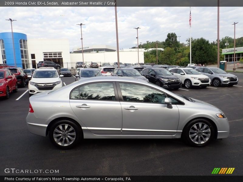 Alabaster Silver Metallic / Gray 2009 Honda Civic EX-L Sedan
