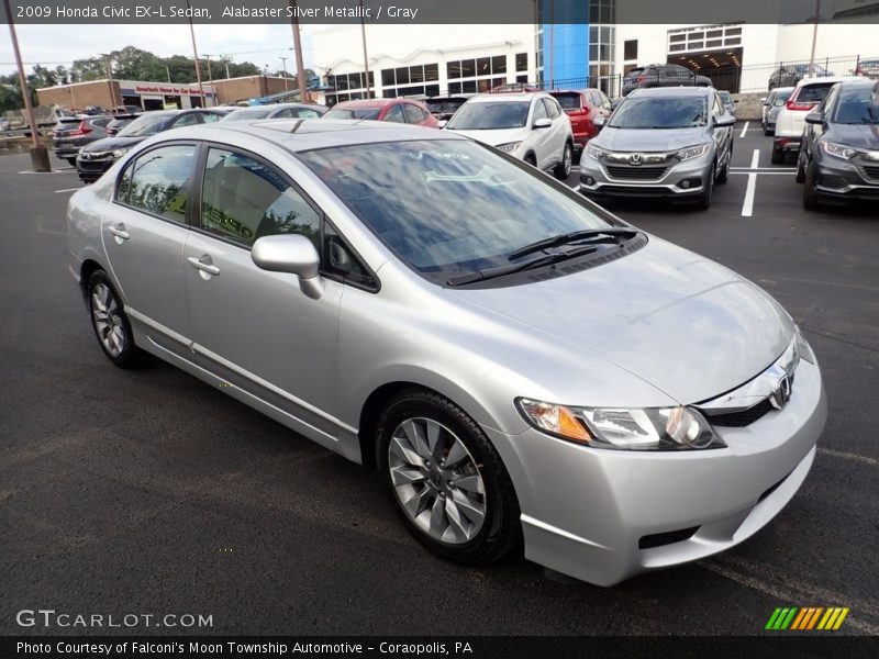 Alabaster Silver Metallic / Gray 2009 Honda Civic EX-L Sedan