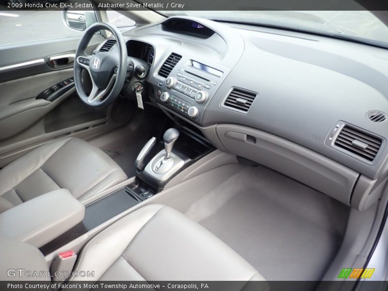 Alabaster Silver Metallic / Gray 2009 Honda Civic EX-L Sedan