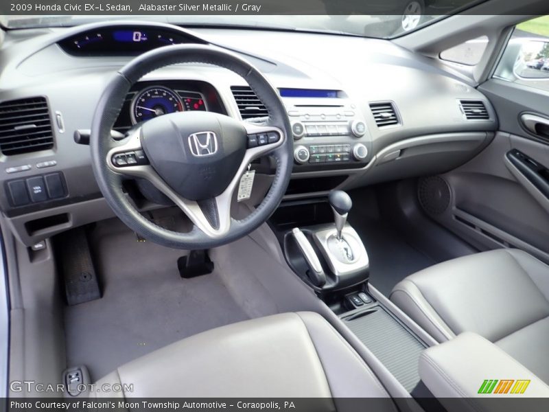 Alabaster Silver Metallic / Gray 2009 Honda Civic EX-L Sedan