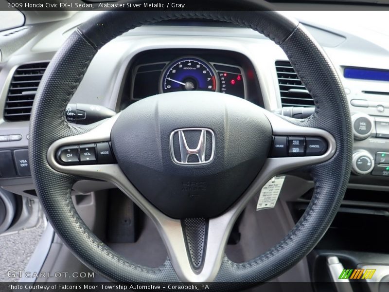 Alabaster Silver Metallic / Gray 2009 Honda Civic EX-L Sedan