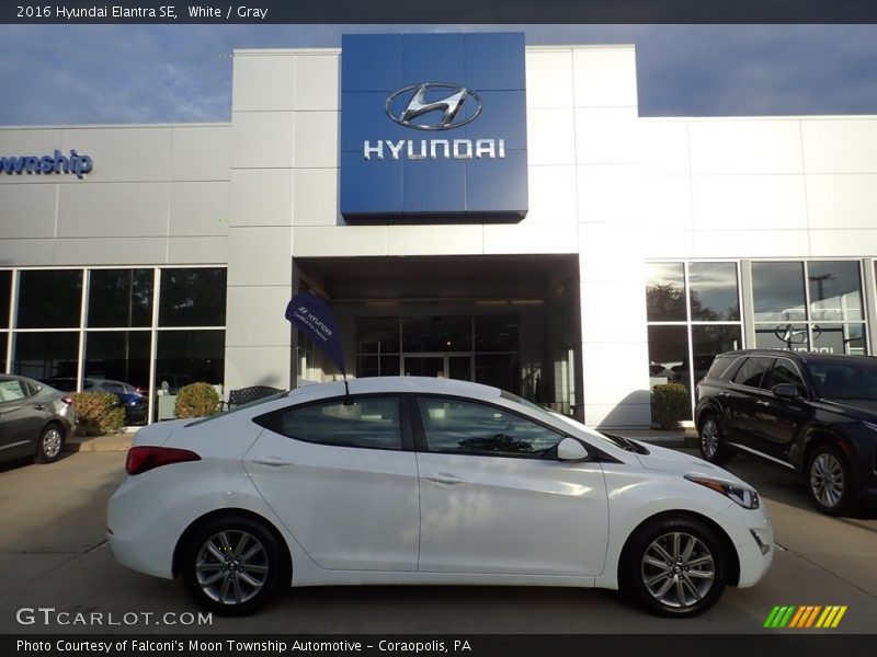 White / Gray 2016 Hyundai Elantra SE