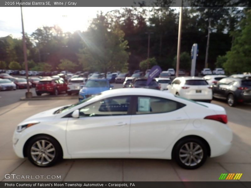 White / Gray 2016 Hyundai Elantra SE