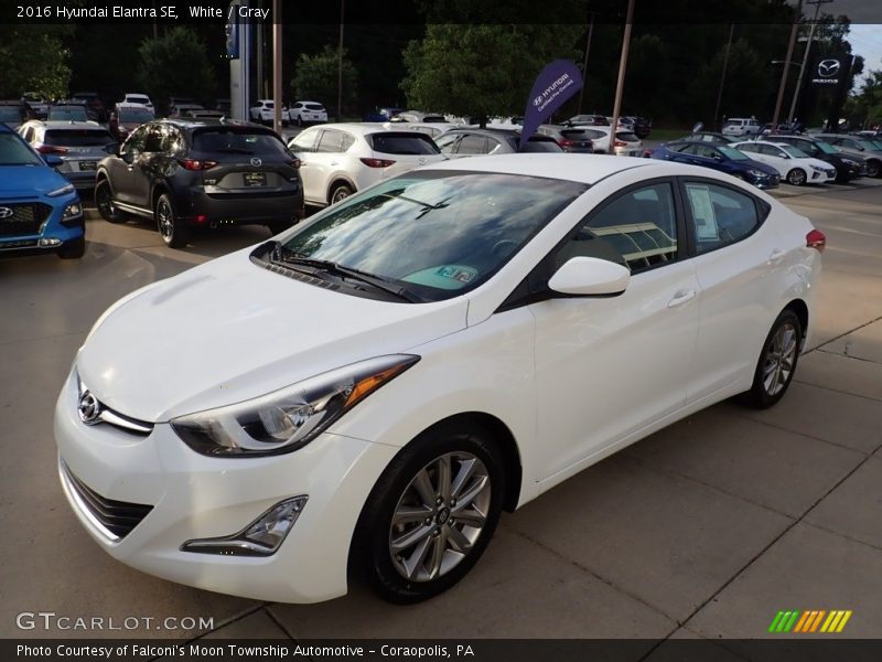 White / Gray 2016 Hyundai Elantra SE