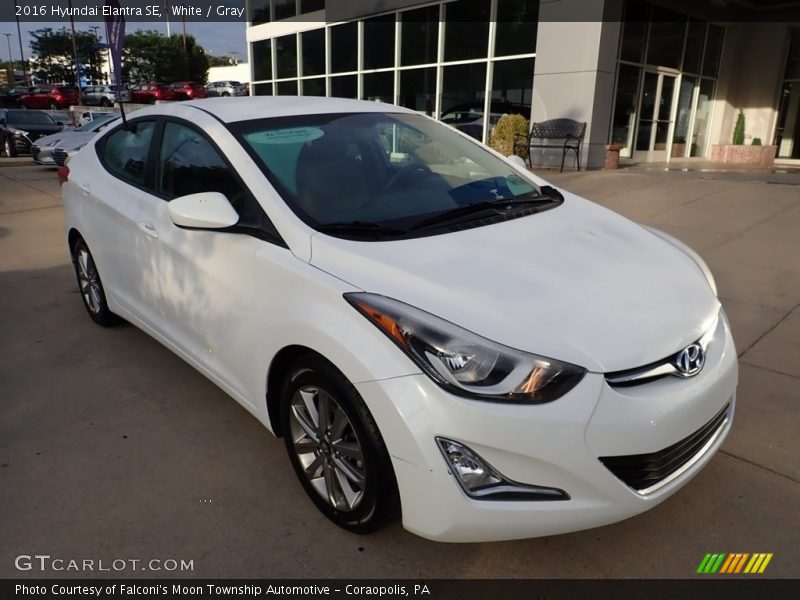 White / Gray 2016 Hyundai Elantra SE