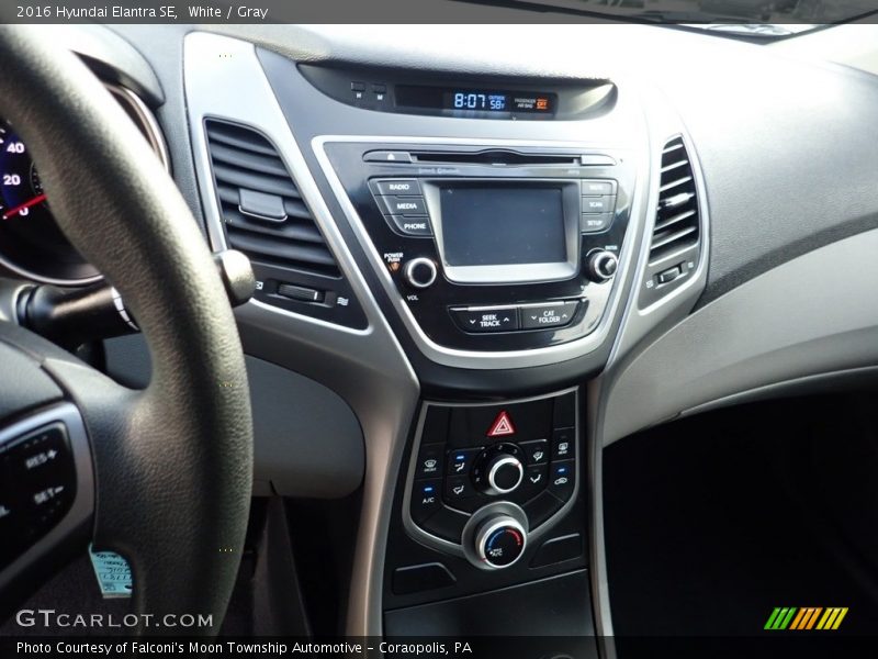 White / Gray 2016 Hyundai Elantra SE