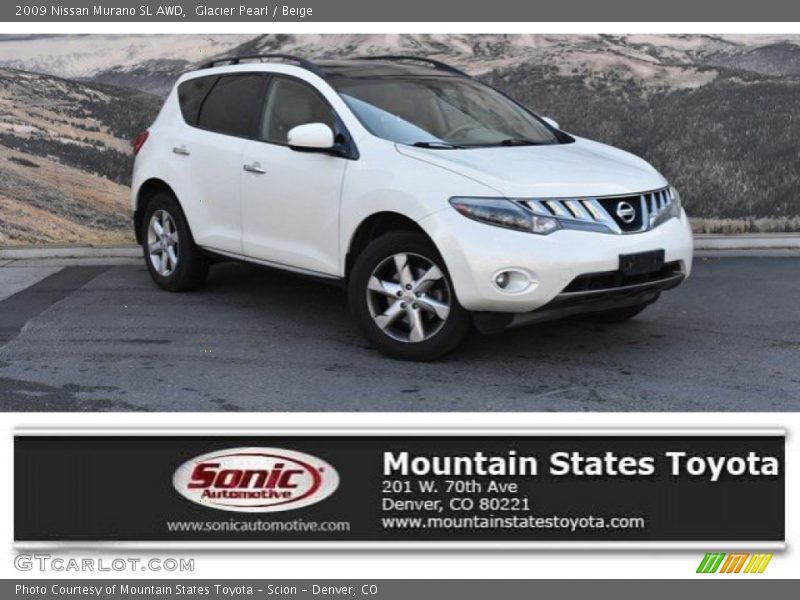 Glacier Pearl / Beige 2009 Nissan Murano SL AWD