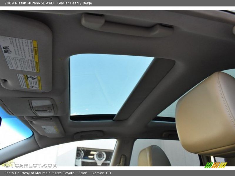 Glacier Pearl / Beige 2009 Nissan Murano SL AWD