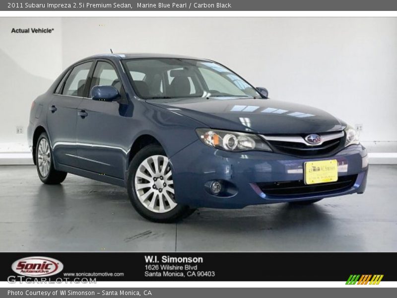 Marine Blue Pearl / Carbon Black 2011 Subaru Impreza 2.5i Premium Sedan