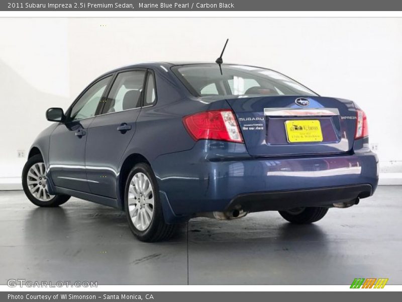 Marine Blue Pearl / Carbon Black 2011 Subaru Impreza 2.5i Premium Sedan