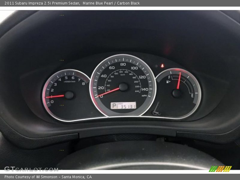 Marine Blue Pearl / Carbon Black 2011 Subaru Impreza 2.5i Premium Sedan