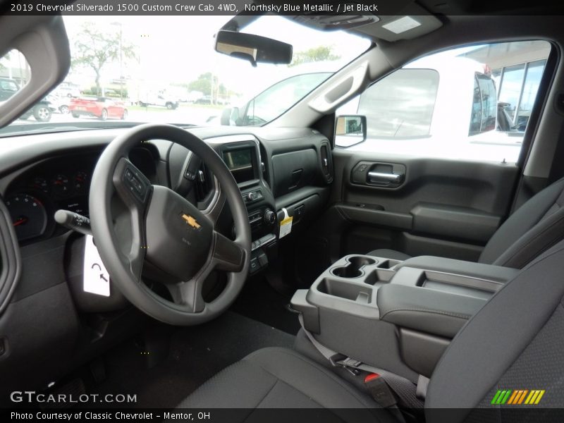 Northsky Blue Metallic / Jet Black 2019 Chevrolet Silverado 1500 Custom Crew Cab 4WD
