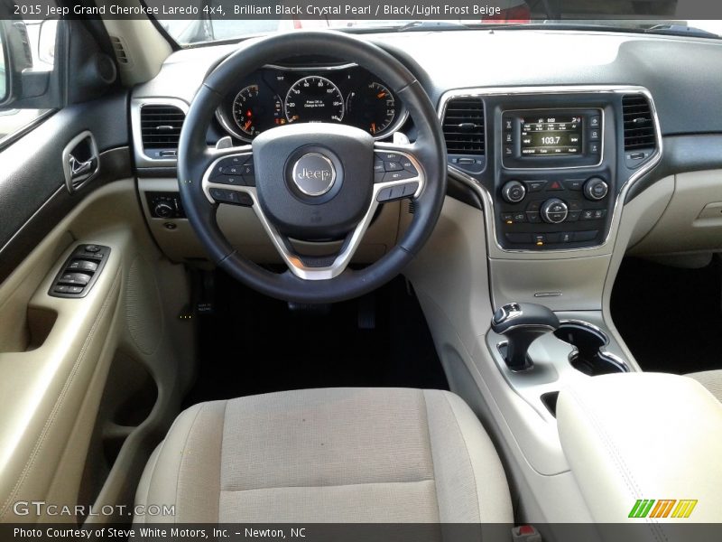 Brilliant Black Crystal Pearl / Black/Light Frost Beige 2015 Jeep Grand Cherokee Laredo 4x4