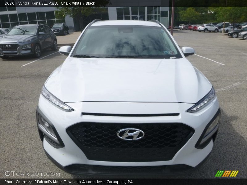 Chalk White / Black 2020 Hyundai Kona SEL AWD