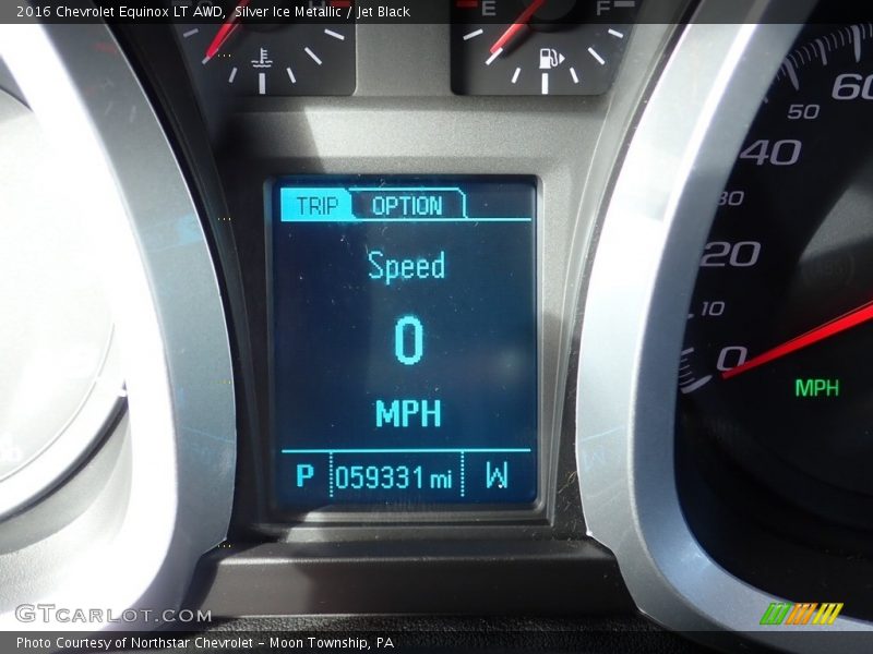Silver Ice Metallic / Jet Black 2016 Chevrolet Equinox LT AWD
