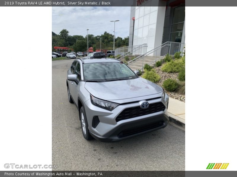 Silver Sky Metallic / Black 2019 Toyota RAV4 LE AWD Hybrid