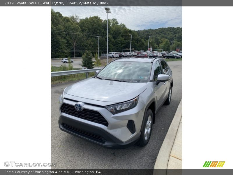 Silver Sky Metallic / Black 2019 Toyota RAV4 LE AWD Hybrid