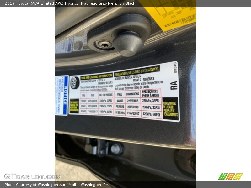 Magnetic Gray Metallic / Black 2019 Toyota RAV4 Limited AWD Hybrid