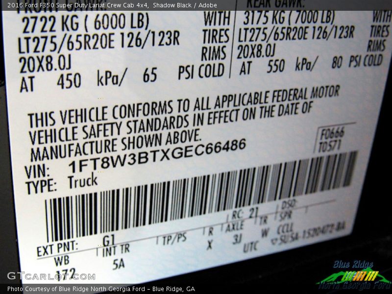 Shadow Black / Adobe 2016 Ford F350 Super Duty Lariat Crew Cab 4x4