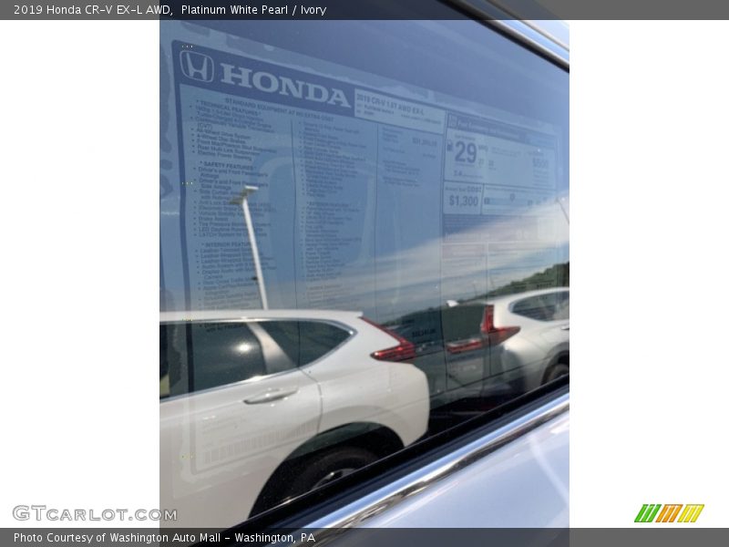 Platinum White Pearl / Ivory 2019 Honda CR-V EX-L AWD