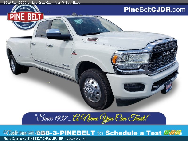 Pearl White / Black 2019 Ram 3500 Limited Crew Cab