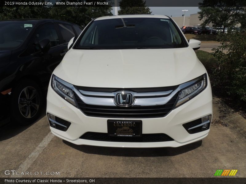 White Diamond Pearl / Mocha 2019 Honda Odyssey Elite