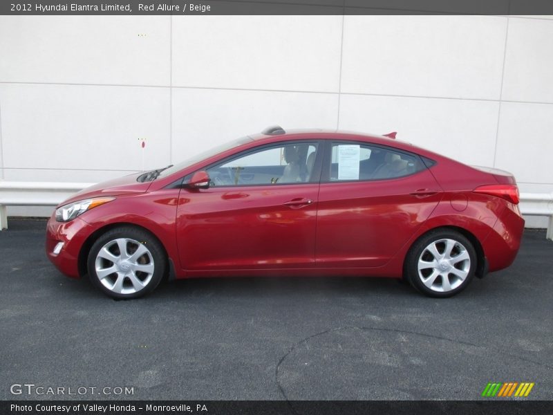 Red Allure / Beige 2012 Hyundai Elantra Limited