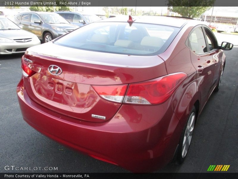 Red Allure / Beige 2012 Hyundai Elantra Limited