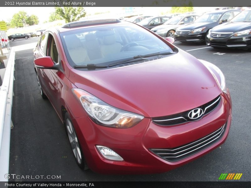 Red Allure / Beige 2012 Hyundai Elantra Limited