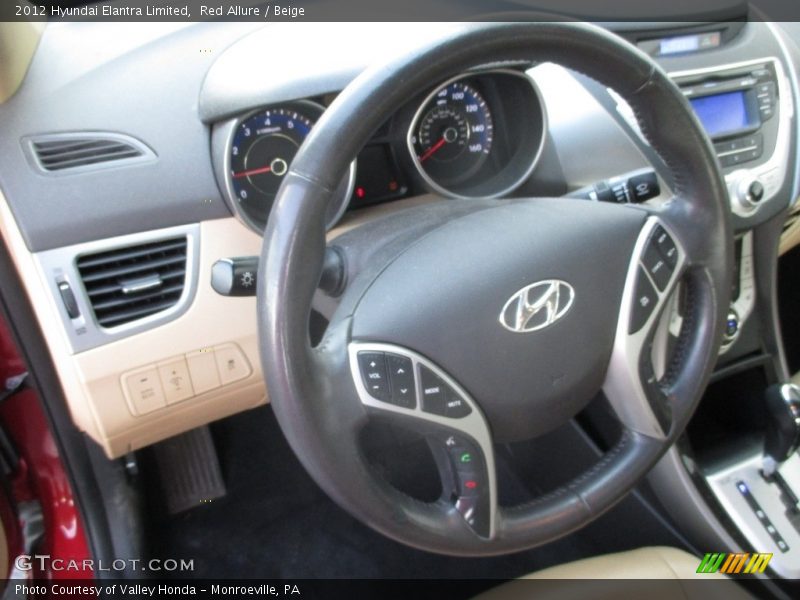 Red Allure / Beige 2012 Hyundai Elantra Limited