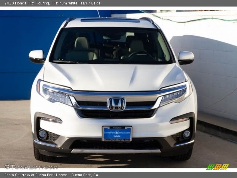 Platinum White Pearl / Beige 2020 Honda Pilot Touring