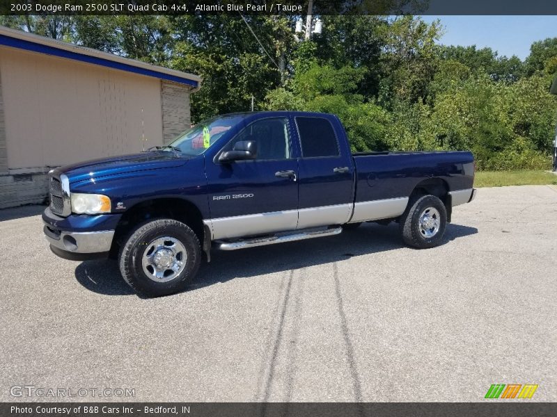 Atlantic Blue Pearl / Taupe 2003 Dodge Ram 2500 SLT Quad Cab 4x4