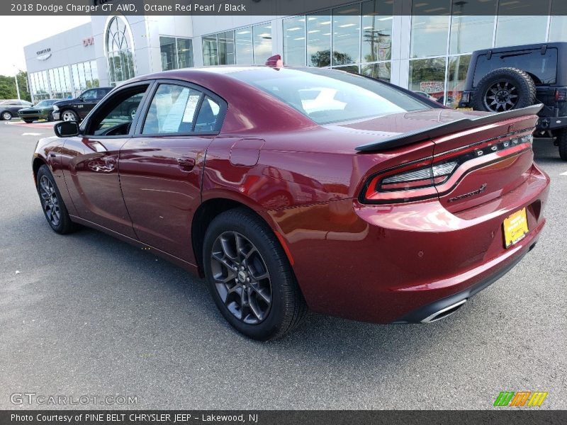 Octane Red Pearl / Black 2018 Dodge Charger GT AWD