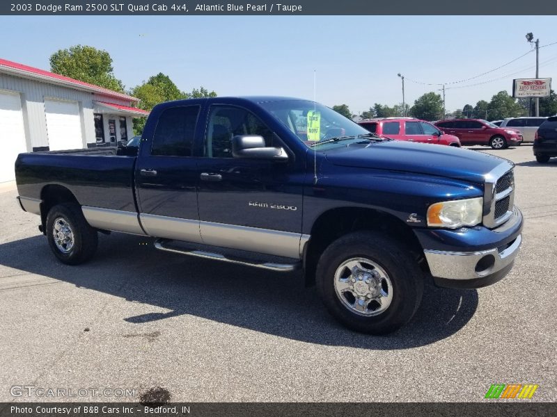 Atlantic Blue Pearl / Taupe 2003 Dodge Ram 2500 SLT Quad Cab 4x4