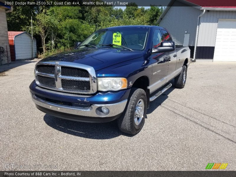 Atlantic Blue Pearl / Taupe 2003 Dodge Ram 2500 SLT Quad Cab 4x4
