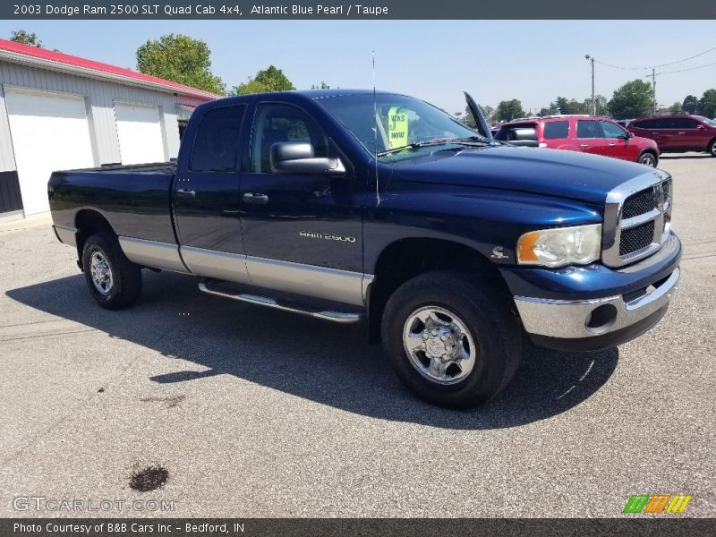 Atlantic Blue Pearl / Taupe 2003 Dodge Ram 2500 SLT Quad Cab 4x4