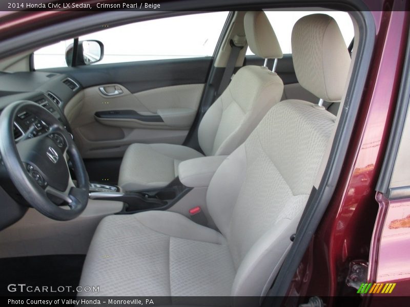 Crimson Pearl / Beige 2014 Honda Civic LX Sedan
