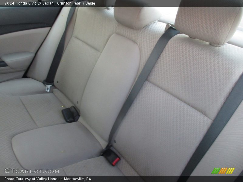 Crimson Pearl / Beige 2014 Honda Civic LX Sedan