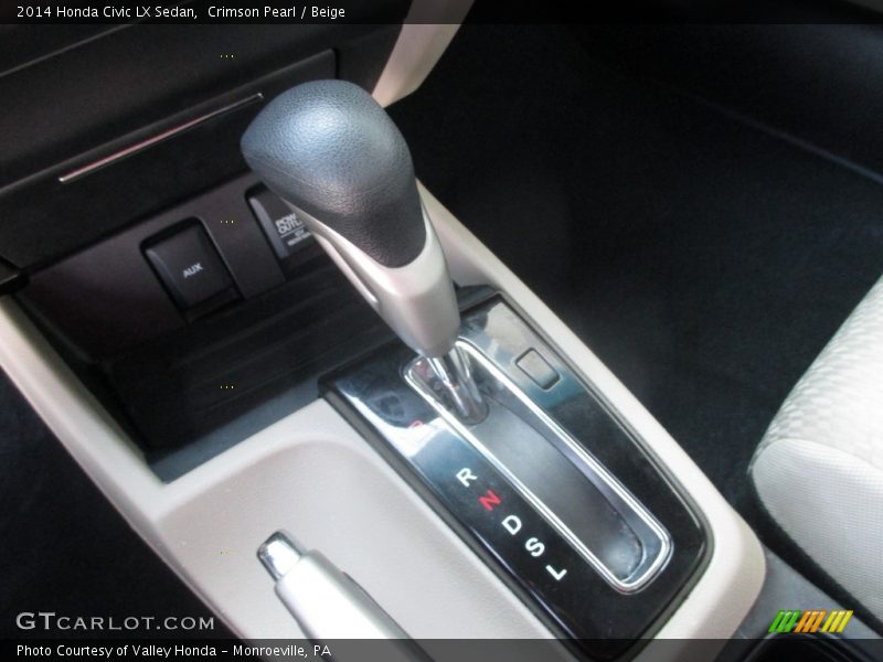 Crimson Pearl / Beige 2014 Honda Civic LX Sedan