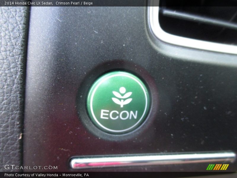 Crimson Pearl / Beige 2014 Honda Civic LX Sedan