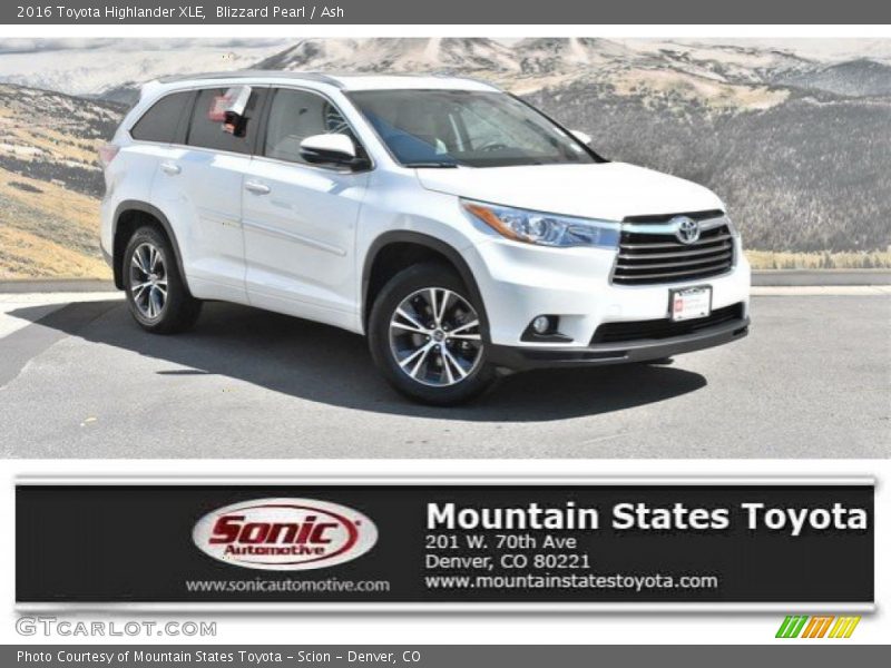 Blizzard Pearl / Ash 2016 Toyota Highlander XLE
