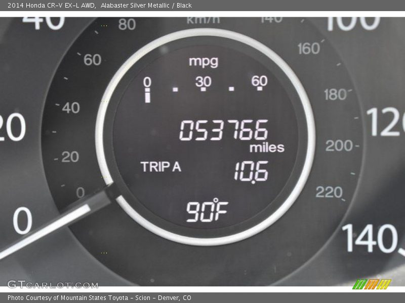 Alabaster Silver Metallic / Black 2014 Honda CR-V EX-L AWD