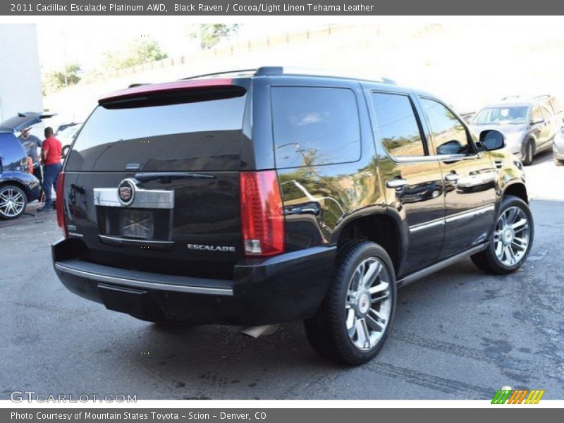 Black Raven / Cocoa/Light Linen Tehama Leather 2011 Cadillac Escalade Platinum AWD