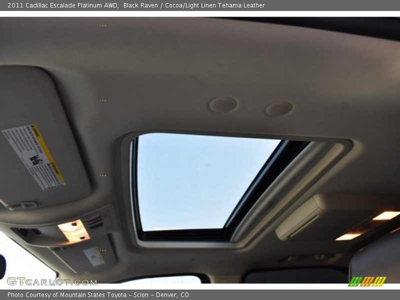 Black Raven / Cocoa/Light Linen Tehama Leather 2011 Cadillac Escalade Platinum AWD