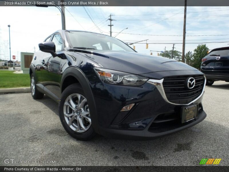 Deep Crystal Blue Mica / Black 2019 Mazda CX-3 Sport AWD