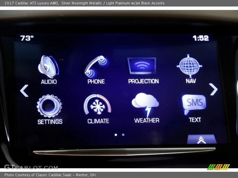 Silver Moonlight Metallic / Light Platinum w/Jet Black Accents 2017 Cadillac ATS Luxury AWD