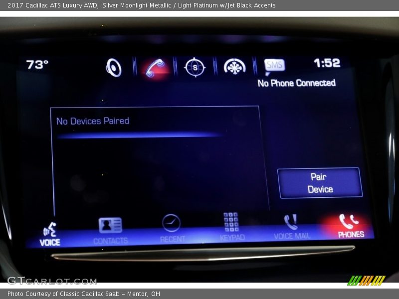 Silver Moonlight Metallic / Light Platinum w/Jet Black Accents 2017 Cadillac ATS Luxury AWD