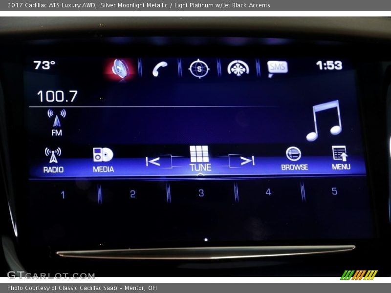 Silver Moonlight Metallic / Light Platinum w/Jet Black Accents 2017 Cadillac ATS Luxury AWD